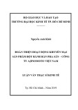 Luận văn Thạc sĩ Kinh tế: Hoàn thiện hoạt động khuyến mại sản phẩm Bột bánh rán pha sẵn – Công ty Ajinomoto Việt Nam