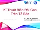 Bài giảng Kĩ thuật biến đổi gen trên tế bào – Đào Thị Thanh Thủy