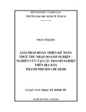 Luận văn Thạc sĩ Kinh tế: Giải pháp hoàn thiện kế toán thuế thu nhập doanh nghiệp – nghiên cứu tại các doanh nghiệp trên địa bàn Thành Phố Hồ Chí Minh