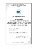 Luận văn Thạc sĩ Kinh tế: Hoàn thiện Hệ thống kiểm soát nội bộ chu trình mua hàng – thanh toán và chu trình bán hàng - thu tiền tại Viễn Thông Bến Tre