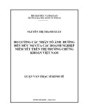 Luận văn Thạc sĩ Kinh tế: Đo lường các nhân tố ảnh hưởng đến mức nợ của các doanh nghiệp niêm yết trên thị trường chứng khoán Việt Nam