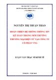 Luận văn Thạc sĩ Kinh tế: Hoàn thiện hệ thống thông tin kế toán trong môi trường thương mại điện tử tại Công ty cổ phần VNG