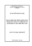 Luận văn Thạc sĩ Kinh tế: Hoàn thiện hệ thống kiểm soát nội bộ tại Công ty TNHH MTV du lịch dịch vụ Dầu khí Việt Nam