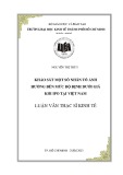 Luận văn Thạc sĩ Kinh tế: Khảo sát một số nhân tố ảnh hưởng đến mức độ định dưới giá khi IPO tại Việt Nam