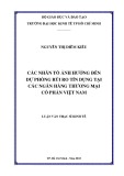 Luận văn Thạc sĩ Kinh tế: Các nhân tố ảnh hưởng đến dự phòng rủi ro tín dụng tại các cổ phần Việt Nam