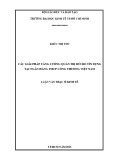Luận văn Thạc sĩ Kinh tế: Các giải pháp tăng cường quản trị rủi ro tín dụng tại NHTMCP Công thương Việt Nam
