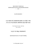 Luận văn Thạc sĩ Kinh tế: Các nhân tố ảnh hưởng đến cấu trúc vốn các ngân hàng thương mại cổ phần Việt Nam