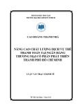 Luận văn Thạc sĩ Kinh tế: Nâng cao chất lượng dịch vụ thẻ thanh toán tại Ngân hàng TMCP Phát triển TP.HCM