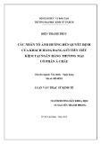 Luận văn Thạc sĩ Kinh tế: Các nhân tố ảnh hưởng đến quyết định của khách hàng đang gửi tiền tiết kiệm tại Ngân hàng thương mại cổ phần Á Châu