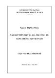 Luận văn Thạc sĩ Kinh tế: Nắm giữ tiền và giá trị công ty – Bằng chứng ở Việt Nam