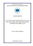 Luận văn Thạc sĩ Kinh tế: Nâng cao chất lượng thanh toán quốc tế tại Ngân hàng Nông nghiệp và Phát triển nông thôn Chi nhánh khu công nghiệp Tân Tạo