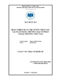 Luận văn Thạc sĩ Kinh tế: Hoàn thiện quản trị nguồn nhân lực tại Ngân hàng TMCP Ngoại thương Việt Nam