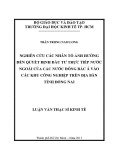 Luận văn Thạc sĩ Kinh tế: Nghiên cứu các nhân tố ảnh hưởng đến quyết định đầu tư trực tiếp nước ngoài của các nước Đông Bắc Á vào các Khu Công nghiệp trên địa bàn tỉnh Đồng Nai