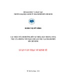 Luận văn Thạc sĩ Kinh tế: Các nhân tố ảnh hưởng đến sự thỏa mãn trong công việc của phóng viên báo chí làm việc tại TP.HCM