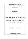 Luận văn Thạc sĩ Kinh tế: Những nhân ảnh hƣởng đến ý định mua hàng trực tuyến: Nghiên cứu trong ngành bán lẻ trực tuyến ở Việt Nam