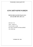 Sáng kiến kinh nghiệm THCS: Phương pháp giải một số dạng toán rút gọn biểu thức chứa căn