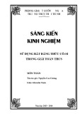 Sáng kiến kinh nghiệm THCS: Sử dụng bất đẳng thức Cô si trong giải toán THCS