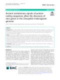 Ancient evolutionary signals of proteincoding sequences allow the discovery of new genes in the Drosophila melanogaster genome