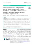 Label free proteomics and systematic analysis of secretome reveals effector candidates regulated by SGE1 and FTF1 in the plant pathogen Fusarium oxysporum f. sp. cubense tropical race 4