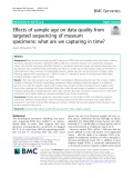 Effects of sample age on data quality from targeted sequencing of museum specimens: What are we capturing in time?