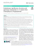 Evolutionary significance of amino acid permease transporters in 17 plants from Chlorophyta to Angiospermae