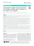 Transcriptomic analysis of gene expression of Verticillium dahliae upon treatment of the cotton root exudates
