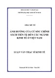 Luận văn Thạc sĩ Kinh tế: Ảnh hưởng của cú sốc chính sách tiền tệ đến các ngành kinh tế ở Việt Nam