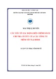 Luận văn Thạc sĩ Kinh tế: Các yếu tố tác động đến chính sách chi trả cổ tức của các công ty niêm yết tại HOSE