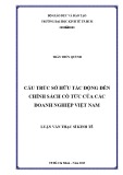 Luận văn Thạc sĩ Kinh tế: Cấu trúc sở hữu tác động đến chính sách cổ tức của các doanh nghiệp Việt Nam