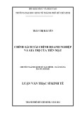 Luận văn Thạc sĩ Kinh tế: Chính sách tài chính doanh nghiệp và giá trị của tiền mặt