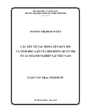 Luận văn Thạc sĩ Kinh tế: Các yếu tố tác động lên quy mô và tính độc lập của hội đồng quản trị ở các doanh nghiệp tại Việt Nam
