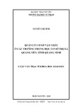 Luận văn Thạc sĩ Khoa học giáo dục: Quản lý cơ sở vật chất ở các trường THCS thị xã Quảng Yên, tỉnh Quảng Ninh