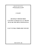 Luận văn Thạc sĩ Khoa học giáo dục: Đổi mới quy trình bổ nhiệm và sử dụng cán bộ quản lý các trường trung học phổ thông tỉnh Hải Dương