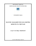 Luận văn Thạc sĩ Kinh tế: Nợ nước ngoài đối với tăng trưởng kinh tế của Việt Nam