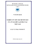 Luận văn Thạc sĩ Kinh tế: Nghiên cứu mức độ truyền dẫn của tỷ giá đến lạm phát tại Việt Nam