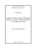 Luận văn Thạc sĩ Kinh tế: Nghiên cứu mối quan hệ giữa tính thanh khoản của tài sản và tính thanh khoản của cổ phiếu ở Việt Nam