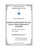 Luận văn Thạc sĩ Kinh tế: Nghiên cứu mối quan hệ giữa lạm phát và tăng trưởng kinh tế ở Việt Nam