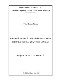 Luận văn Thạc sĩ Kinh tế: Hiệu quả quản lý thuế nhập khẩu - xuất khẩu tại Cục Hải quan tỉnh Long An