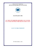 Luận văn Thạc sĩ Kinh tế: Các nhân tố ảnh hưởng đến động lực làm việc của cán bộ công đoàn trên địa bàn tỉnh Cà Mau