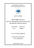 Luận văn Thạc sĩ Kinh tế: Hoàn thiện công tác quản lý chi thường xuyên ngân sách địa phương tỉnh Sóc Trăng