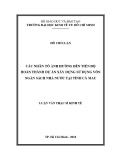 Luận văn Thạc sĩ Kinh tế: Các nhân tố ảnh hưởng đến tiến độ hoàn thành dự án xây dựng sử dụng vốn ngân sách nhà nước tại tỉnh Cà Mau