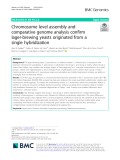 Chromosome level assembly and comparative genome analysis confirm lager-brewing yeasts originated from a single hybridization