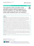 Transcriptome-wide association study identifies putative elicitors/suppressor of Puccinia graminis f. sp. tritici that modulate barley rpg4-mediated stem rust resistance