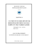 Luận văn Thạc sĩ Kinh tế: Các nhân tố tác động đến mức độ định dưới giá IPO trong ngắn hạn – Nghiên cứu thực nghiệm tại HOSE