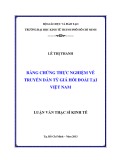 Luận văn Thạc sĩ Kinh tế: Bằng chứng thực nghiệm về truyền dẫn tỷ giá hối đoái tại Việt Nam