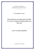 Luận văn Thạc sĩ Kinh tế: Phân tích khả năng kiệt quệ tài chính của công ty trong ngành bất động sản Việt Nam