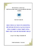 Luận văn Thạc sĩ Kinh tế: Phân tích các nhân tố ảnh hưởng đến rủi ro tín dụng tại Ngân hàng Nông nghiệp và Phát triển Nông thôn Việt Nam chi nhánh Phú Nhuận