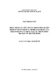 Luận văn Thạc sĩ Kinh tế: Phân tích các yếu tố tác động đến quyết định sử dụng dịch vụ mobile banking của khách hàng cá nhân tại các NHTM trên địa bàn Tp. Hồ Chí Minh