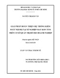 Luận văn Thạc sĩ Kinh tế: Giả pháp hoàn thiện hệ thống Kiểm soát nội bộ tại Xí nghiệp May Kon Tum trên cơ sở quản trị rủi ro doanh nghiệp