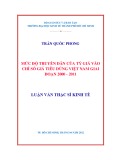 Luận văn Thạc sĩ kinh tế: Mức độ truyền dẫn của tỷ giá giá (ERPT) vào chỉ số giá tiêu dùng (CPI) Việt Nam trong giai đoạn 2000 – 2011
